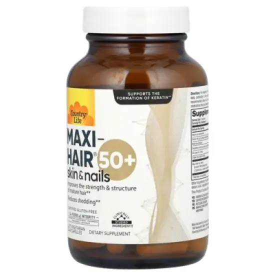 Country Life Maxi-Hair, Skin & Nails, 50+, 60 Vegetarian Capsules image {2}