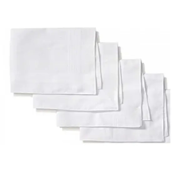 Men's White Cotton Soft Finish Handkerchiefs image {3}