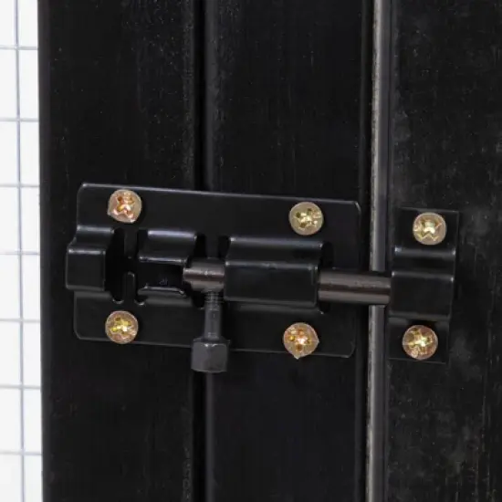 FURNIinspire Pet Crates and Houses Gothic Outdoor Large Cat Catio, Wood Cat Enclosure with Platforms Condos, Black, 62.6"*32.3"*70.1" image {2}