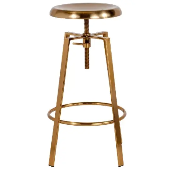 Flash Furniture Toledo Industrial Style Barstool with Swivel Lift Adjustable Height Seat image {8}