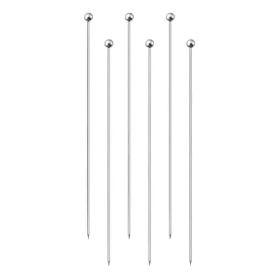 Unique Bargains Stainless Steel Drink Appetizer Bead Head Cocktail Picks 8.2" image {6}