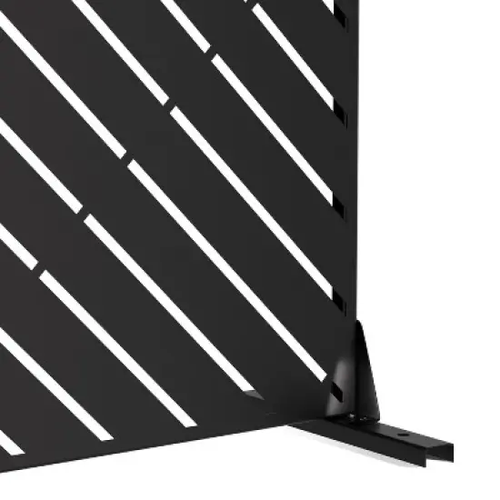 PexFix 72" x 47" Diagonally Parallel Metal Privacy Screen Freestanding Outdoor Divider Panel for Patio Deck Balcony Heavy Duty Base Weatherproof Black image {10}
