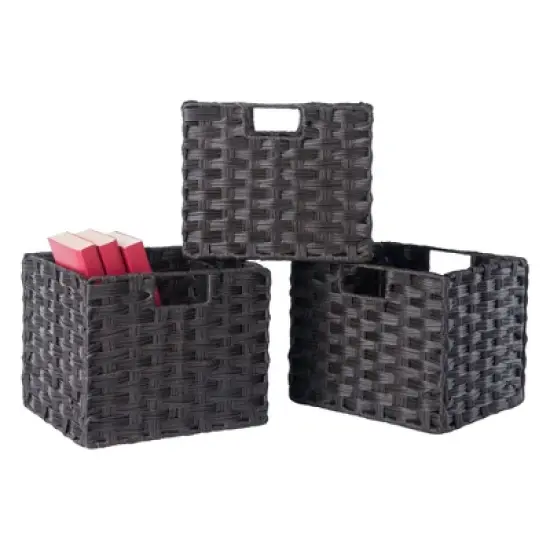 4pc Addison Storage Bench with Baskets Espresso/Chocolate - Winsome image {11}