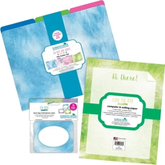 Barker Creek Lime Tie-Dye Get Organized File Folders Set Multi-Design 107 per Set: Paper, Top Tab, 50 Sheet Capacity image {4}