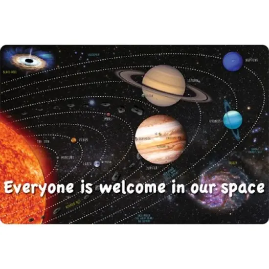 Smart Poly&reg; Welcome Mat with Slip Resistant Backing, 15.5" x 23.5", Solar System Space image {4}
