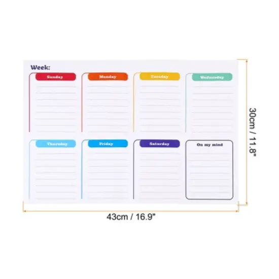 Unique Bargains Magnetic Dry Erase Weekly Planner Nano-coated PVC Boards image {1}