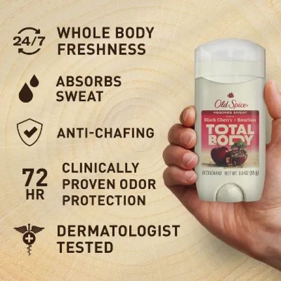 Old Spice Whole Body Solid Deodorant - Black Cherry & Bourbon - 3oz image {3}
