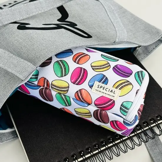 Wrapables Large Capacity Pencil Case, 3 Compartment Pencil Pouch for Stationery Pens, Macarons image {5}