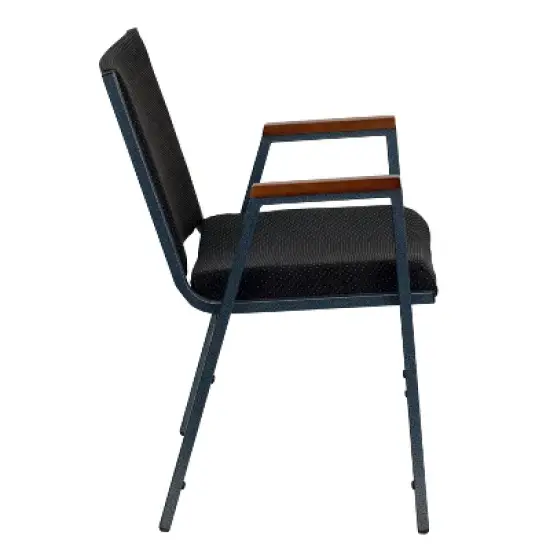 Emma and Oliver Heavy Duty Black Dot Fabric Stack Chair with Arms image {7}