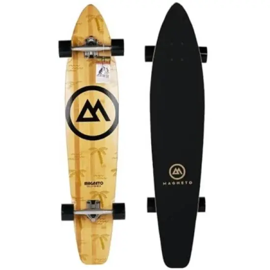 Magneto 44-inch Kicktail Cruiser Longboard Skateboard - Bamboo & Canadian Maple Deck - Commuting, Cruising, Carving (Palm Flats) image {7}