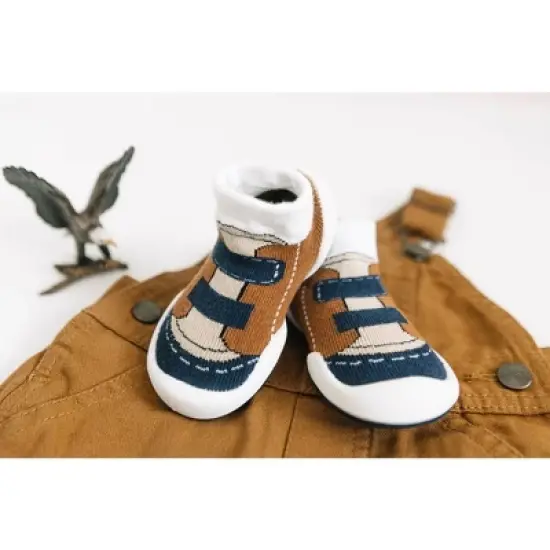 Komuello Toddler First Walk Sock Shoes - Walker Brown image {7}