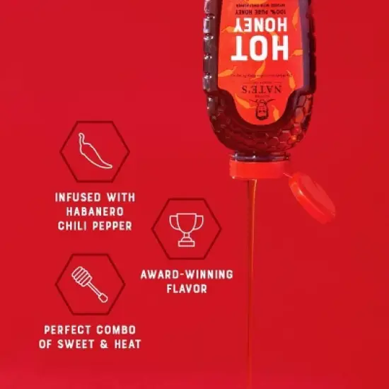 Nature Nate's Hot Honey with Chili Pepper - 8oz image {4}