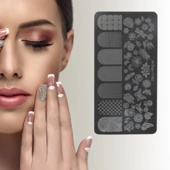 Unique Bargains Colorful Nail Art Stamp JinTian-Y162 Silver Tone 1 Pc image {3}