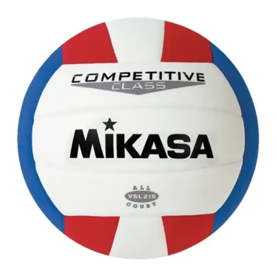 Mikasa VSL215 Competitive Class Volleyball, Size 5, Red/White/Blue image {1}