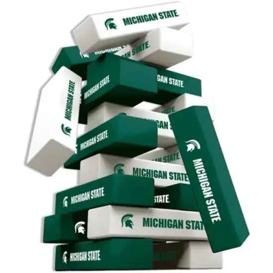 MasterPieces Real Wood Block Tumble Towers - NCAA Michigan State Spartans image {2}