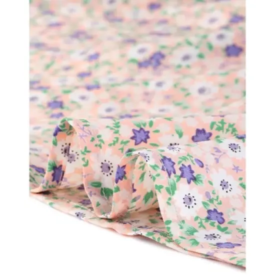 Agnes Orinda Women's Plus Size Peplum Top Flare Sleeve Casual V Neck Smocked Waist Floral Blouses image {5}