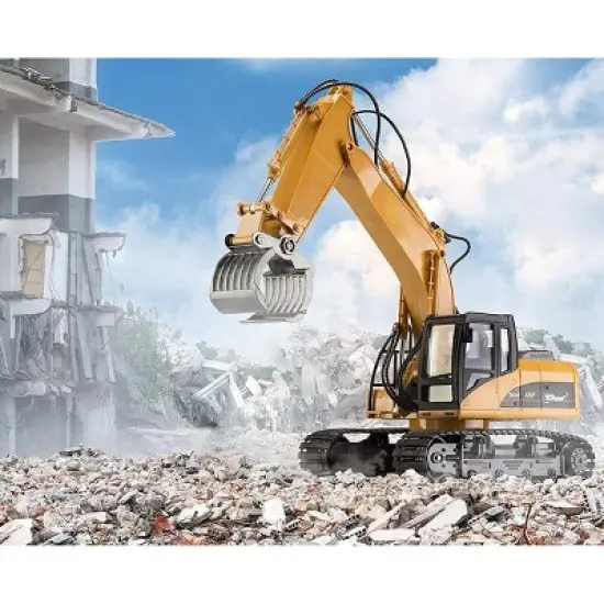 Top Race 15 Channel Remote Control Excavator Construction Tractor image {3}