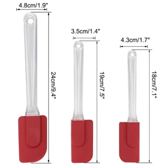 Unique Bargains Flexible Heat Resistant Non-scratch Non Stick Spatula 3 Pcs image {1}
