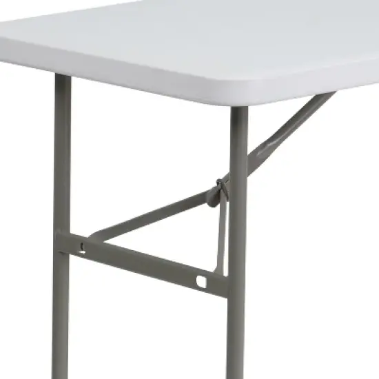 Flash Furniture 4-Foot Granite White Plastic Folding Table image {4}