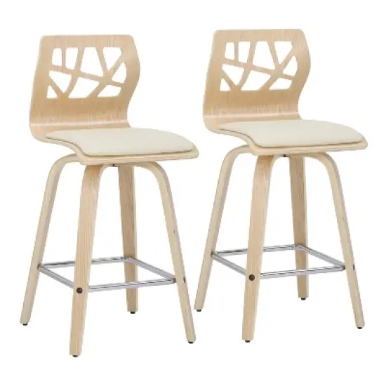 Set of 2 Folia Upholstered Counter Height Barstools - Lumisource image {12}