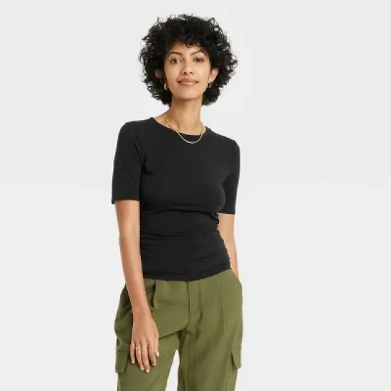 Women's Elbow Sleeve Slim Fit Crew Neck T-Shirt - A New Day&trade; image {4}