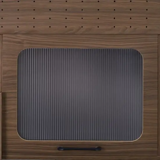 Cat Litter Box Enclosure, Hidden Litter Box Furniture Cabinet, Cat House Side End Table with Scratching Pad, Cat Washroom Indoor Fit Most Litter Box image {5}