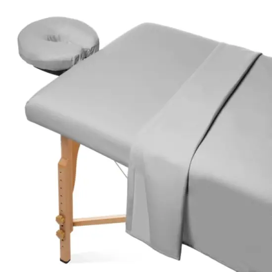 Saloniture 3-Piece Microfiber Massage Table Sheet Set, Includes Flat and Fitted Sheets with Face Cradle Cover image {12}