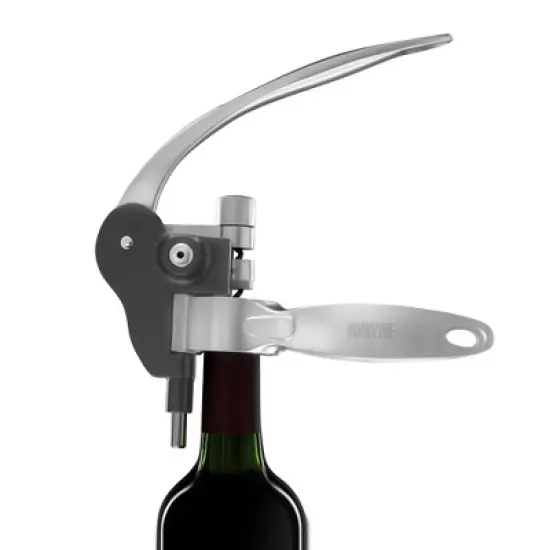 Innovine Horizontal Lever Corkscrew, Durable Die-Cast Zinc Construction Wine Opener with Non-Stick Spiral Worm, Perfect for Home Bar, Set of 1 image {5}