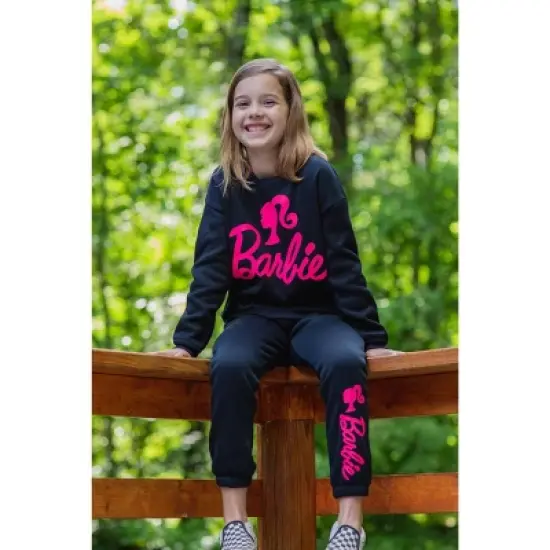 Barbie Girls French Terry Sweatshirt and Pants Set Little Kid to Big Kid image {2}
