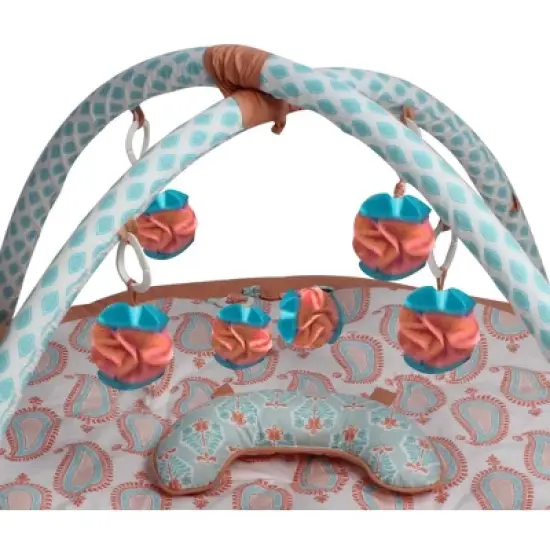 Bacati - Baby Activity Gyms & Playmats (Paisley Isabella, Coral/Aqua) image {2}