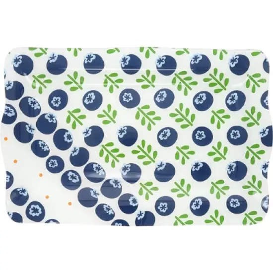 Pavilion Gift Company - Blueberries - 16.75" x 11" Glass Serving Tray - Serving Trays image {9}