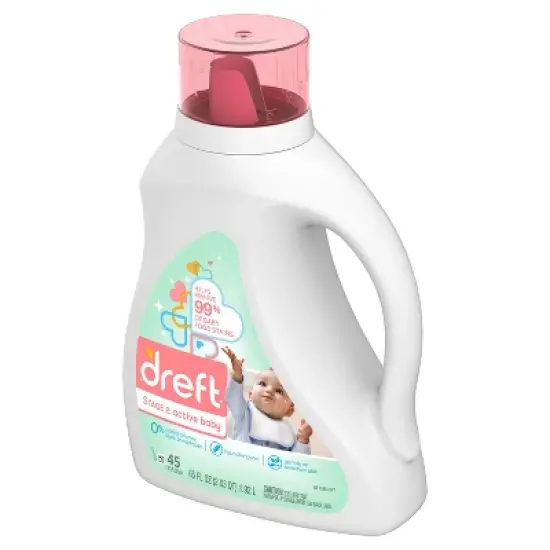 Dreft Active Baby Liquid Laundry Detergent - 65 fl oz image {3}