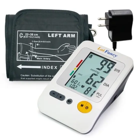 LotFancy Arm Blood Pressure Monitor with Cuff 8.7" - 14.2&rdquo;, AC Adapter Inclded image {5}