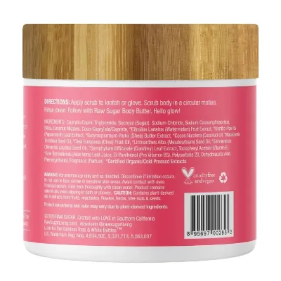 Raw Sugar Moisture Loving Sugar Scrub Watermelon + Fresh Mint - 15oz image {2}