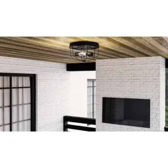 Urban Ambiance Luxury Farmhouse Outdoor Ceiling Light 7.875''H x 14.5''W,  Charcoal Finish,  Kenner Collection, UHP1430 image {2}