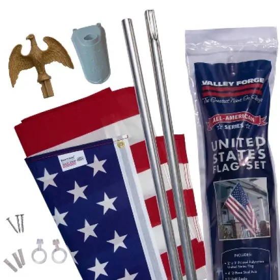 Betsy Flags 4'x3' Sentinal Flag Kit with 4' Pole Americana Kit image {2}