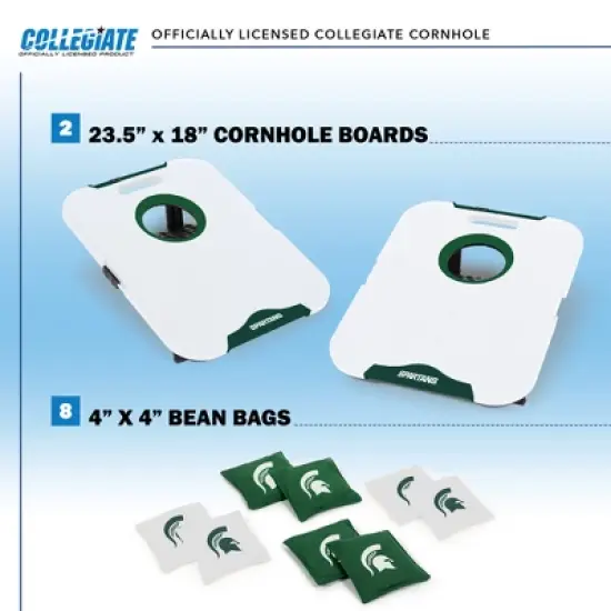 NCAA Michigan State Spartans All-Weather Travel Cornhole Set image {1}
