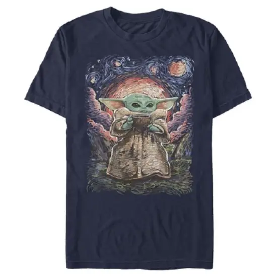 Men's Star Wars The Mandalorian The Child Starry Night T-Shirt image {9}