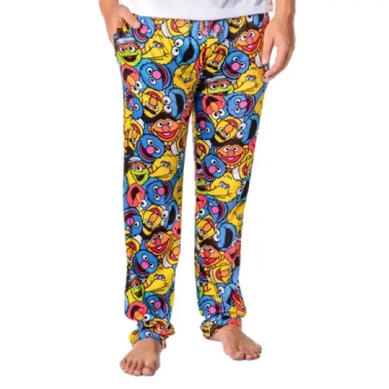 Sesame Street Men's Allover Character Face Collage Adult Pajama Pants image {4}