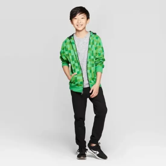 Kids' Minecraft Creeper Costume Fleece Sweatshirt - Green image {2}