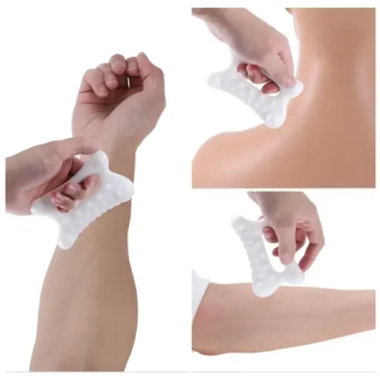 Unique Bargains Comfortable Universal Scraper Manual Massager Tools 4.53"x2.95" White 1 Pc image {3}