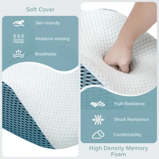 YEERSWAG One Piece Support Pillow Ergonomic Memory Foam Wedge Pillow Pad Cushion image {4}