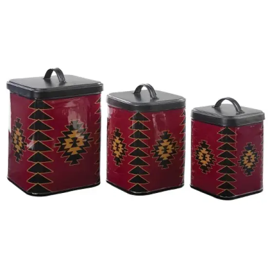 Park Designs Red Dawn Red Canisters Set of 3 image {5}