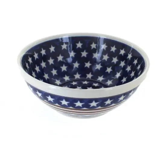 Blue Rose Polish Pottery 850 Zaklady Medium Serving Bowl image {7}