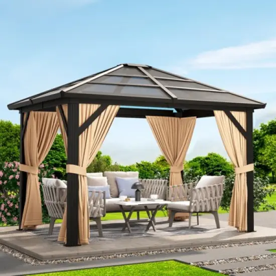 Gazebo Outdoor Canopy with Aluminum Frame & Weatherproof PVC Roof image {8}