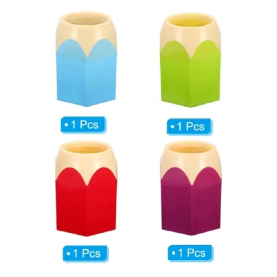 Unique Bargains Desk Pencil Shape Pen Pencil Holders Organizer 4 Pcs image {2}