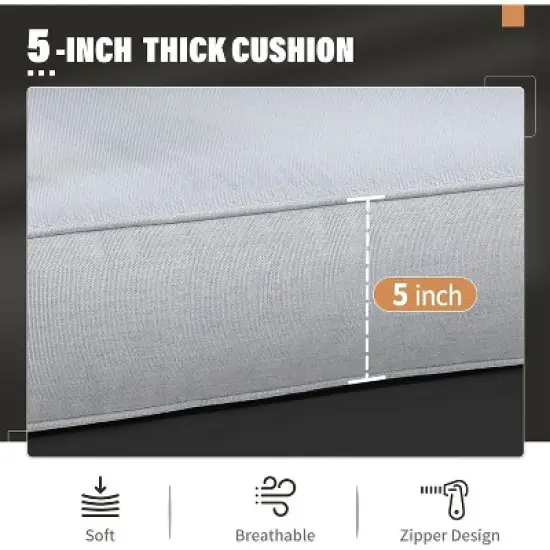 Heynemo Aluminum Patio Furniture Set, 5 Pieces Modern Outdoor Conversation Set with Cushion and Coffee Table image {1}