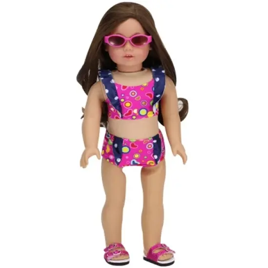 Sophia&rsquo;s 18" Doll Swimsuit Set, Hot Pink image {1}