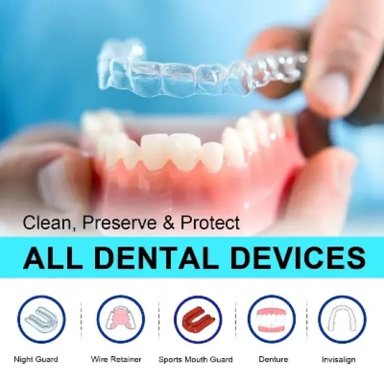 MySmile Retainer Cleaner 120 Tablets, Remove Odors, Stains & Plaque from Aligners, Mouth Guards & More (Mint & Orange Flavor) image {4}