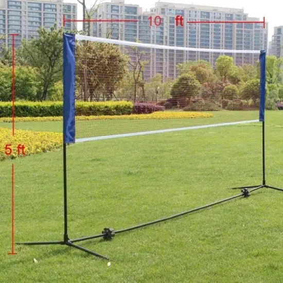 10FT Portable Badminton Net Adjustable Height Volleyball Tennis Net With Carrying Bag And Stand/Frame image {3}